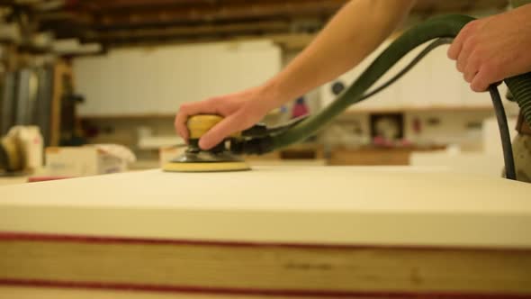 Close Up of Polishing Machine Used By Carpenter