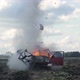 Car Explosion. Car Blasts Into the Field. Slow Motion - VideoHive Item for Sale