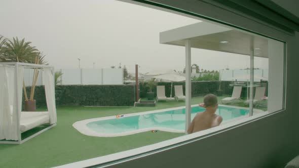 Teasing and jumping to a pool