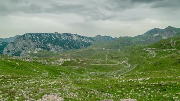 Rock Saddle Picturesque Mountain Landscape of Durmitor National Park Montenegro Europe Balkans