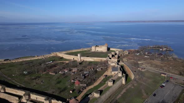 Aerial view of the Akkerman fortress in Belgorod-Dniester, Ukraine