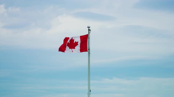 Flag of Canada waving in the wind