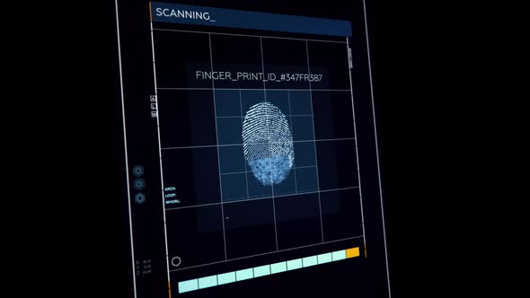Security software is scanning the finger print for identity authentication alt