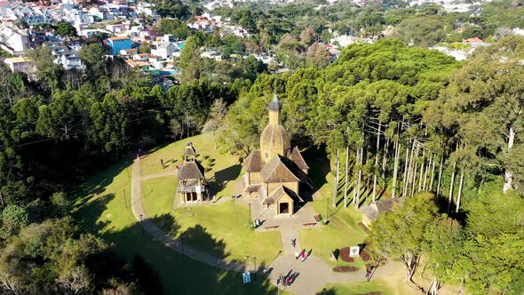 Downtown Curitiba Brazil. South region of Country. Aerial landscape of landmark city