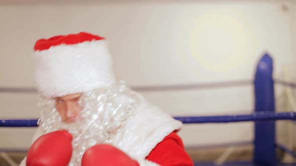 Santa Claus Boxer with Red Gloves