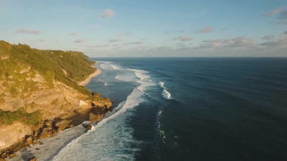 Rocky Coastline on the Island of Bali