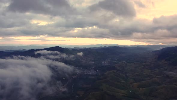 Aerial Shot of Loei province, Thailandand Mountain ViewShot on DJI PT4