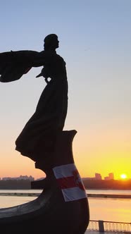 Monument To the Founders of the City in the Morning at Dawn