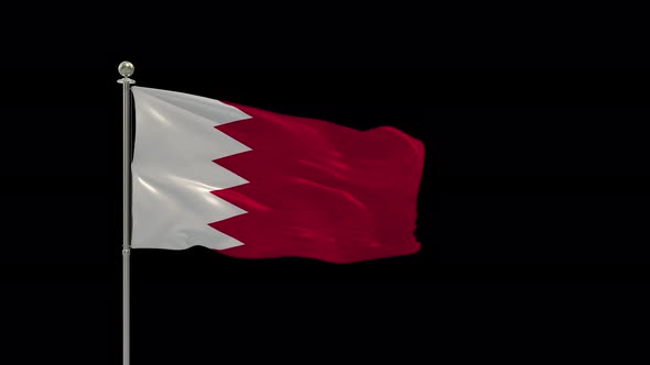 Bahrain Looping Of The Waving Flag Pole With Alpha alt