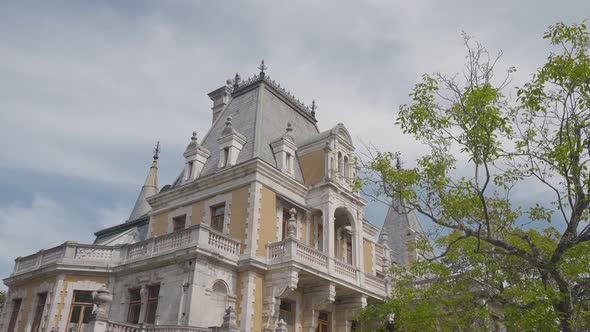 Beautiful facade of European palace