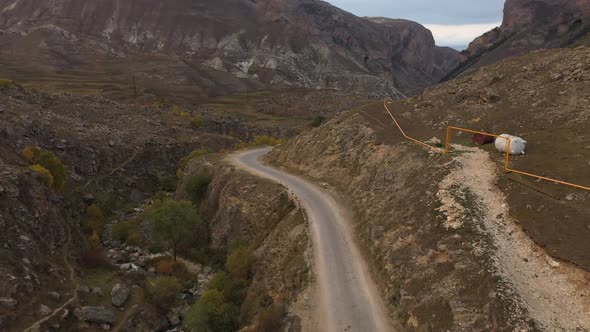 Road in a Beautiful Mountain Gorge