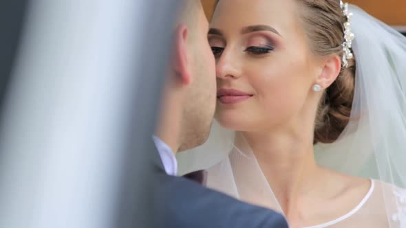 Sensual Portrait of a Young Couple the Bride is in Love with Her Husband