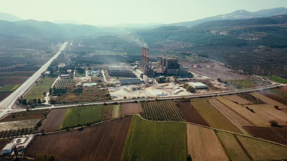 Industrial Plant and Nature Landscape