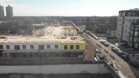 Building in construction on a sunny day