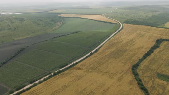 Country View of Aerial View Nature Scenery