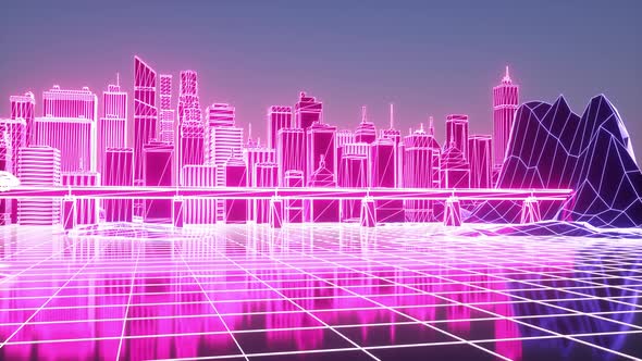 Futuristic Digital Smart City Animation