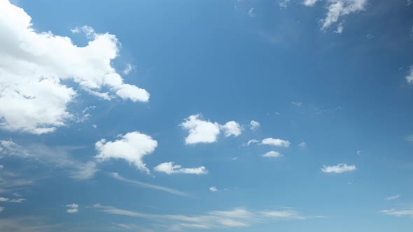 4K UHD : Time lapse of beautiful blue sky with clouds background