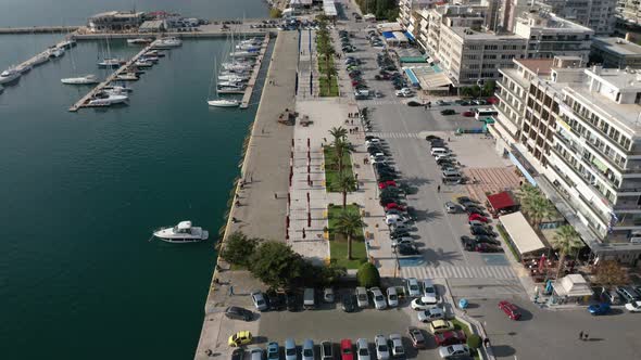 Drone flight over the city of Kavala in northern Greece