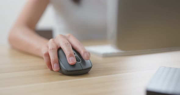 Woman work on computer at home