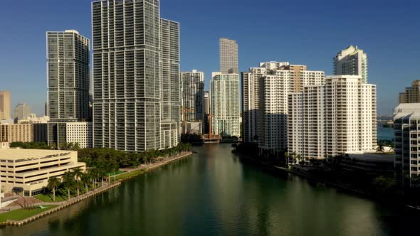 Aerial Shot of Miami Florida Skyline