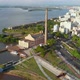 Plant, Cultural Center, Usina do Gasometro, River (Porto Alegre) aerial view  - VideoHive Item for Sale