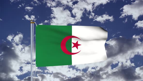 Algeria Flag Waving 4k