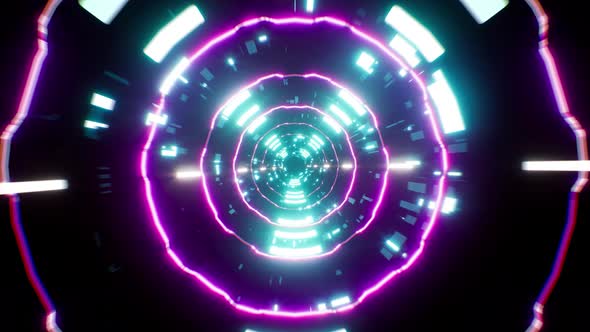 Abstract Cyberpunk Tunnel 4K 01