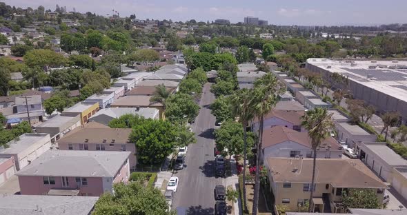 Aerial view of Los Angeles suburb