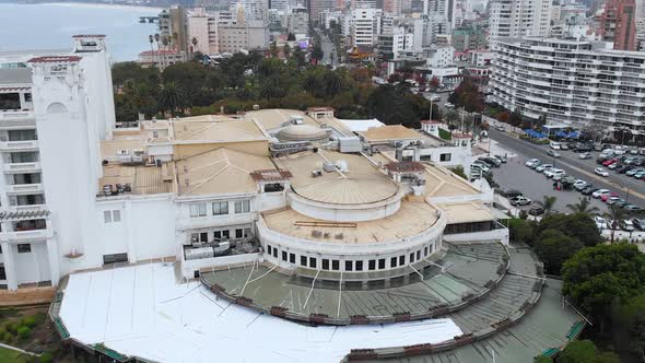 Casino of Vina del Mar Enjoy (Vina del Mar, Chile) aerial view, drone footage