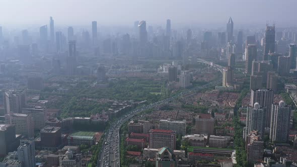 Shanghai City Aerial, China Construction