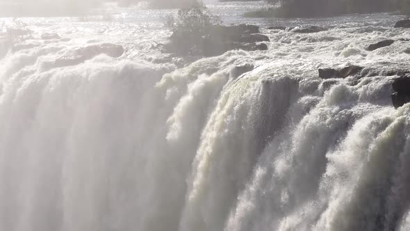 Slow motion of Victoria Falls in Africa