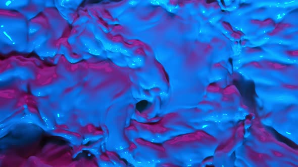 Super Slow Motion Shot of Neon Liquid Vortex at 1000Fps