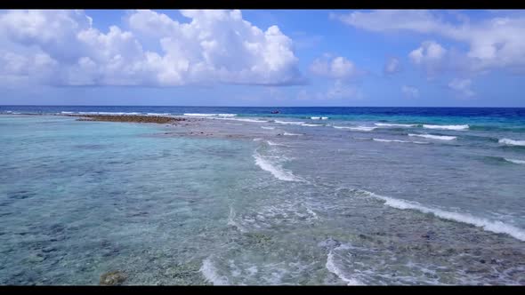 Aerial drone view travel of paradise island beach holiday by aqua blue ocean and bright sandy backgr