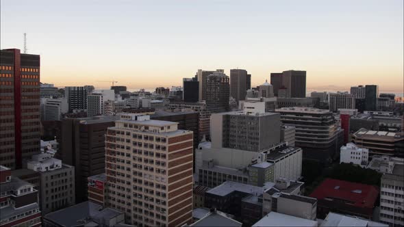 Day to night Time lapse above the rooftops of cape town, south Africa. Beautiful time lapse of the s