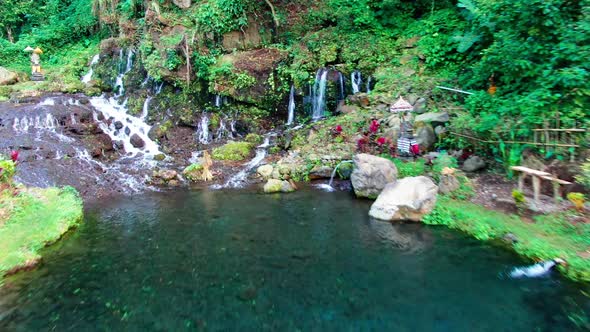 High Waterfall in Eastern Tropical Forest