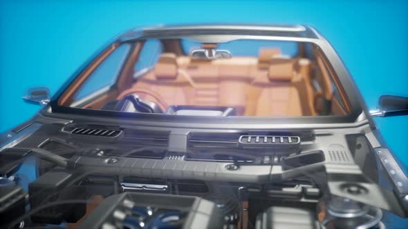 Detailed Car Engine and Other Parts