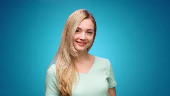 Smiling Cheerful Pretty Young Woman Portrait