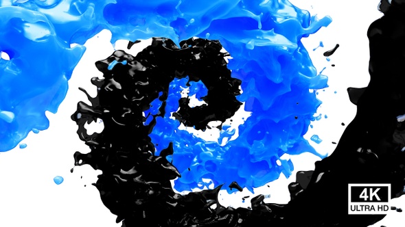 Spinning Twisted Blue And Black Paint Splash 4K alt