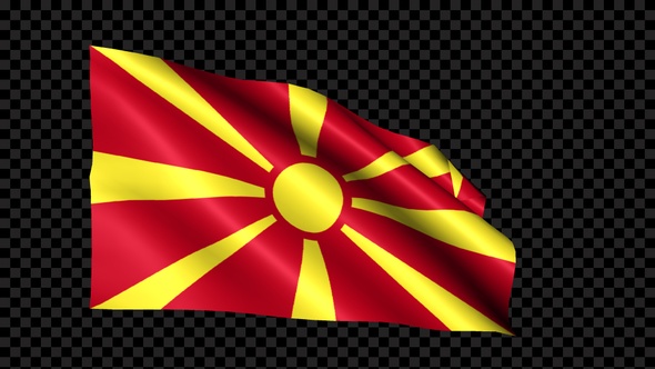 Macedonia Flag Blowing In The Wind