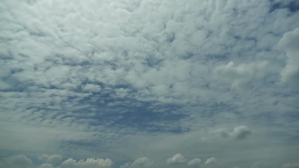 Time lapse of white cloud moving pass around sky background