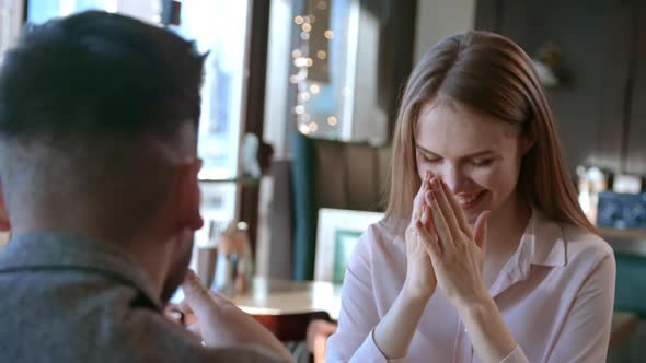 Happy Woman on Date