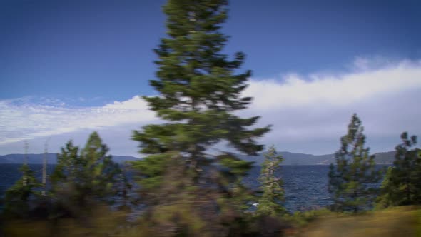 Driving around the beautiful Lake Tahoe on the California-Nevada border