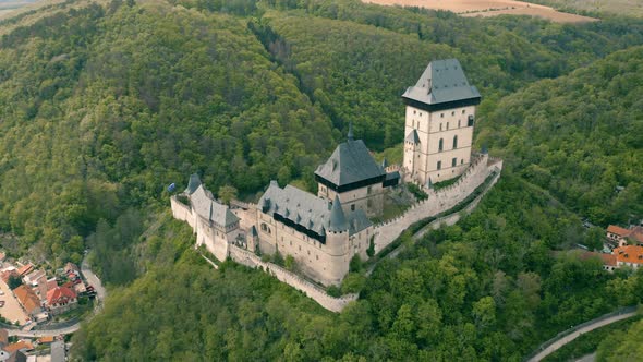 Aerial View of Karlstejn Castle