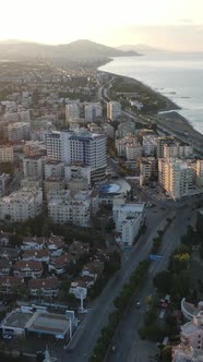 Vertical Video Alanya Turkey  a Resort Town on the Seashore