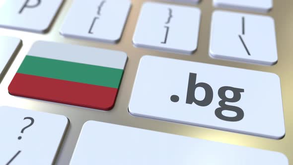 Bulgarian Domain .Bg and Flag of Bulgaria on the Keyboard