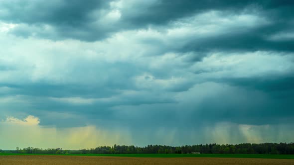 Rain Clouds and Rural Landscape