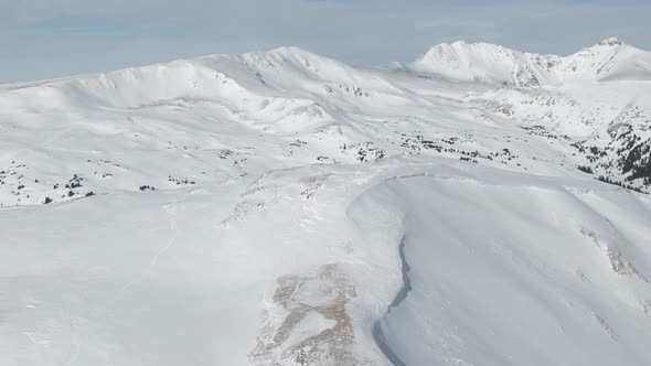 Aerial views of mountain peaks from Loveland Pass, Colorado