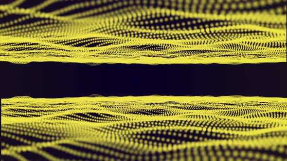 Glowing Particle Wave Moving On Black Background, Futuristic Loop Animation Of Particle Wave, Digita