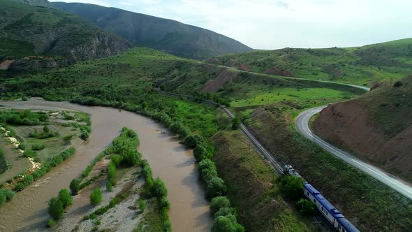 Train Travel Near The River