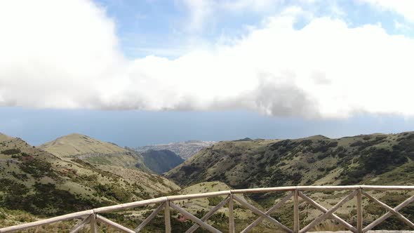 Beautiful landscape of Madeira island seen from a viewpoint, Portugal